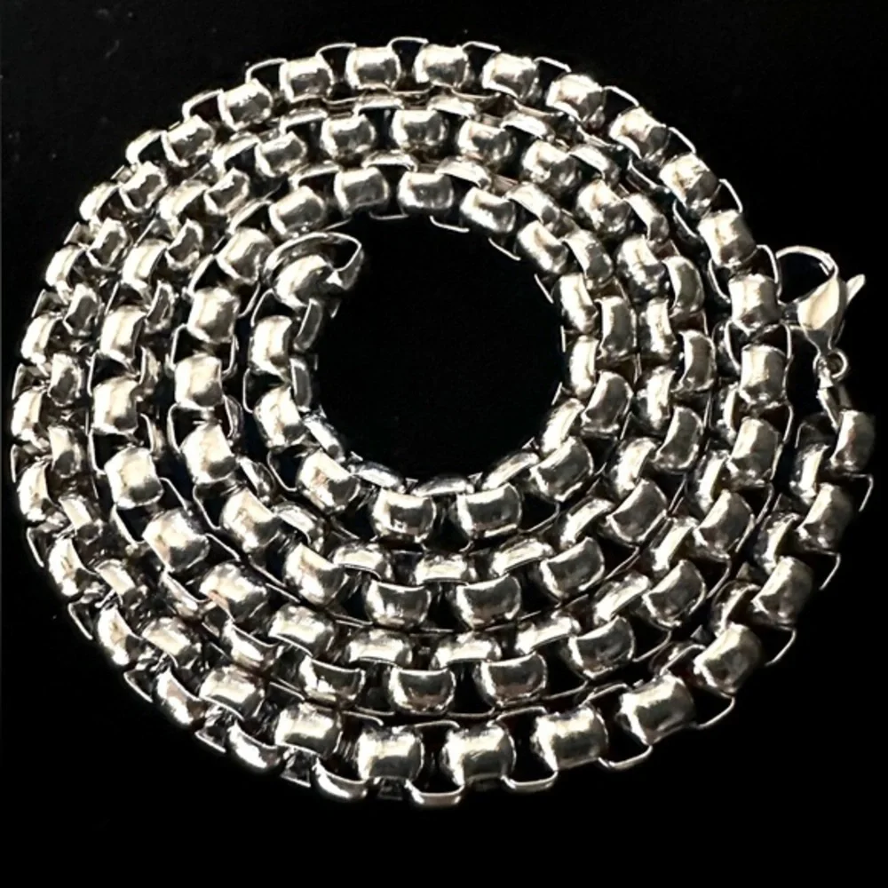 Stunning NEW thick BOX CHAIN 20” 100% Wide 5mm stainless steel steele w-kay box
